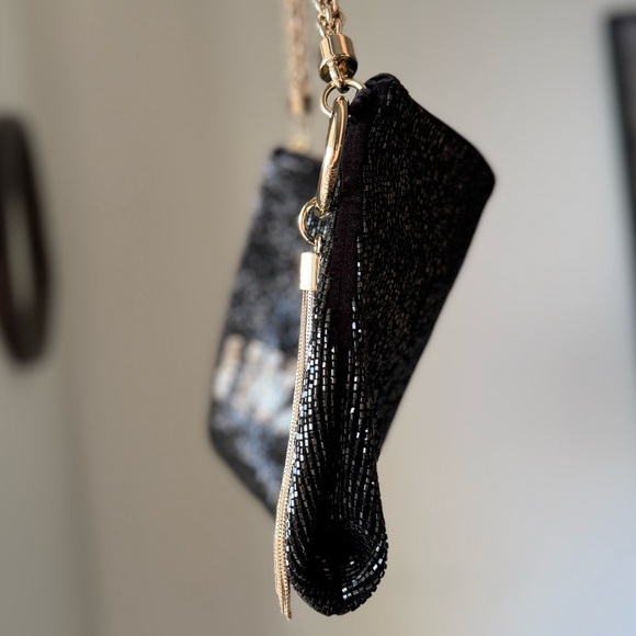 Like new JIMMY CHOO Callie Black And Gold I Want Choo Beaded Clutch Bag $1,995 - Picture 11 of 14